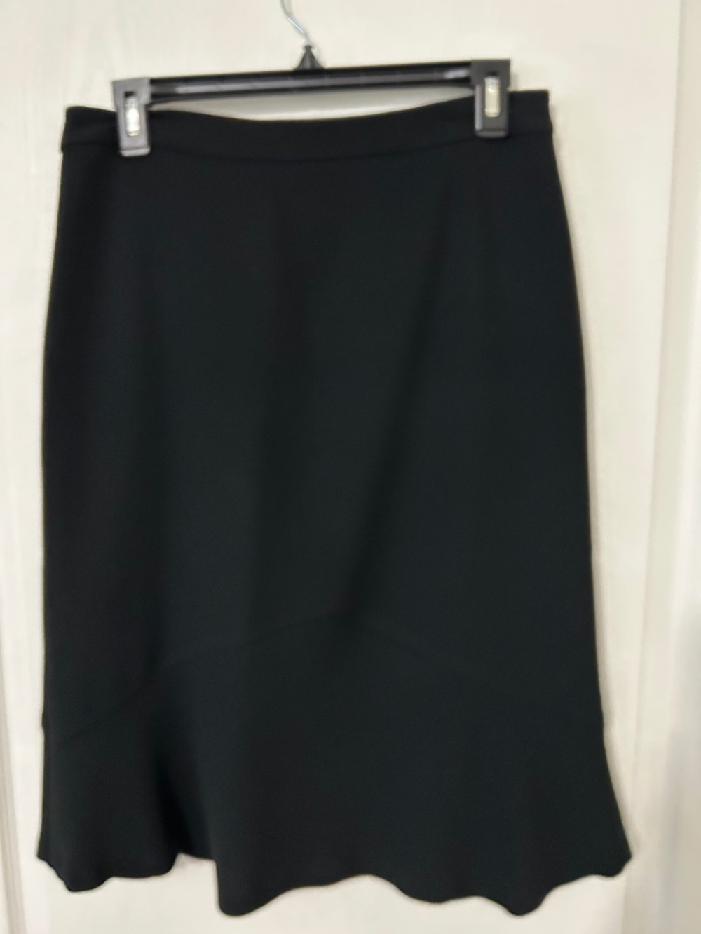 Banana Republic Black Flounce Hem Midi Skirt Office Career Size 6